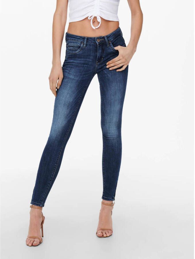 Only Blauwe versleten dames jeans met ritssluiting en knoopsluiting Blue Dames