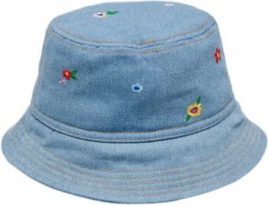 ONLY denim bucket hat ONLLAYLA met borduursels lichtblauw
