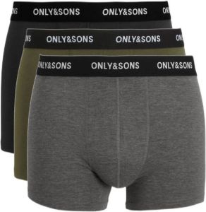 Only & Sons Fitz Solid Color Trunks Boxershorts Heren (3-pack)