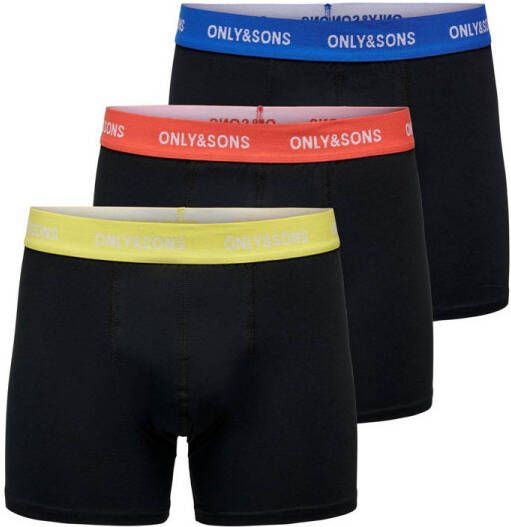 Only & Sons Sportieve Hipster Boxershorts 3 Pack Multicolor Heren