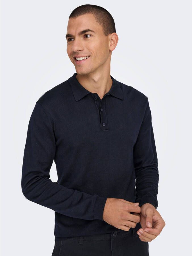 ONLY & SONS fijngebreide trui ONSWYLER dark navy