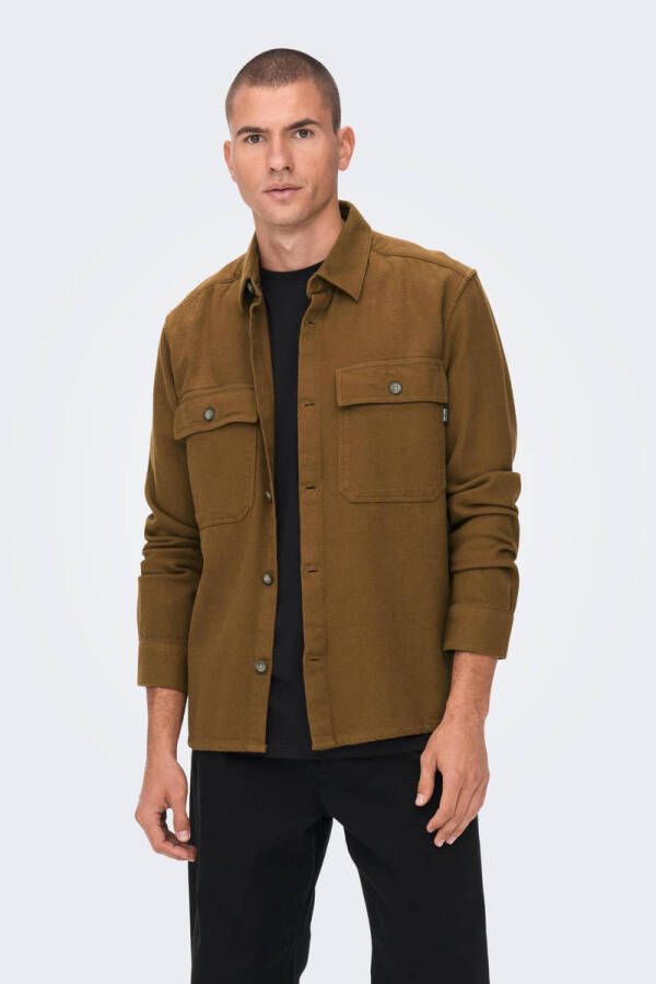 Only & Sons Regular fit flanellen overhemd van katoen model 'Scott'
