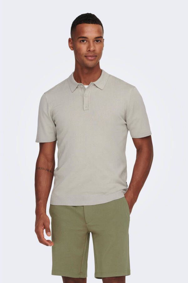 ONLY & SONS gebreide polo ONSWYLER pumice stone