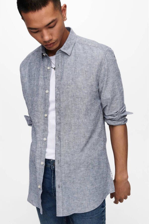 Only & Sons Regular fit vrijetijdsoverhemd met kentkraag model 'CAIDENLS'