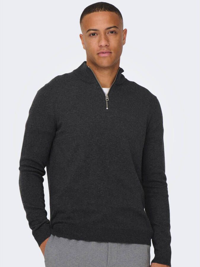 ONLY & SONS Gebreide trui ONSALEX REG 12 HALF ZIP KNIT
