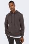 ONLY & SONS hoodie ONSCERES LIFE seal brown - Thumbnail 1
