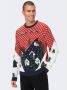 ONLY & SONS kersttrui ONSXMAS met all over print pompeian red - Thumbnail 1