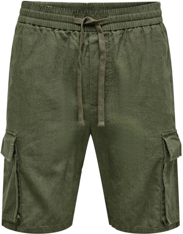 ONLY & SONS loose fit cargo short ONSSINUS olive night