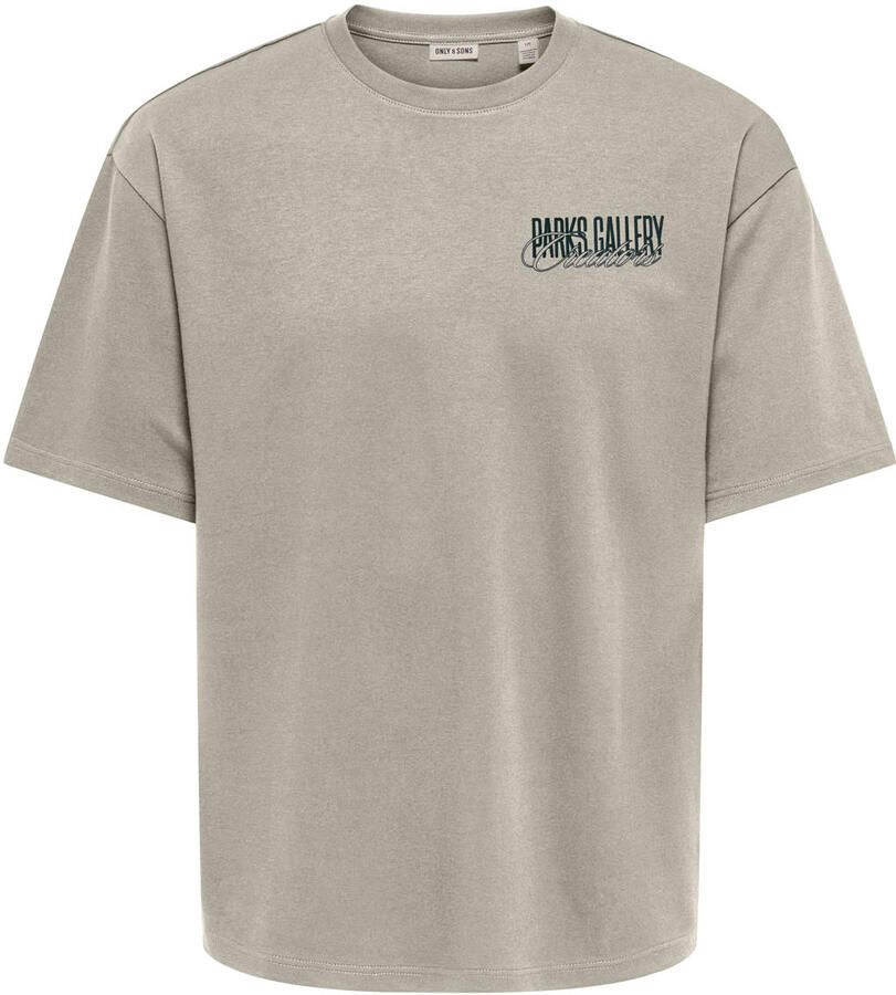 ONLY & SONS boxy T-shirt met backprint beige - Foto 2