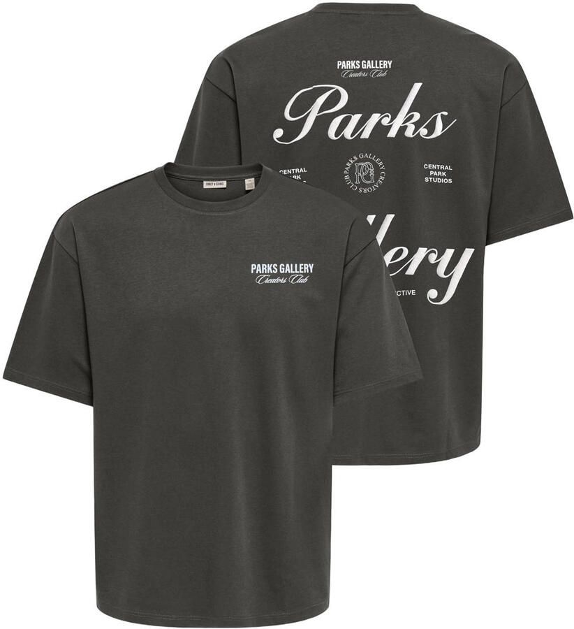ONLY & SONS boxy T-shirt met backprint beluga