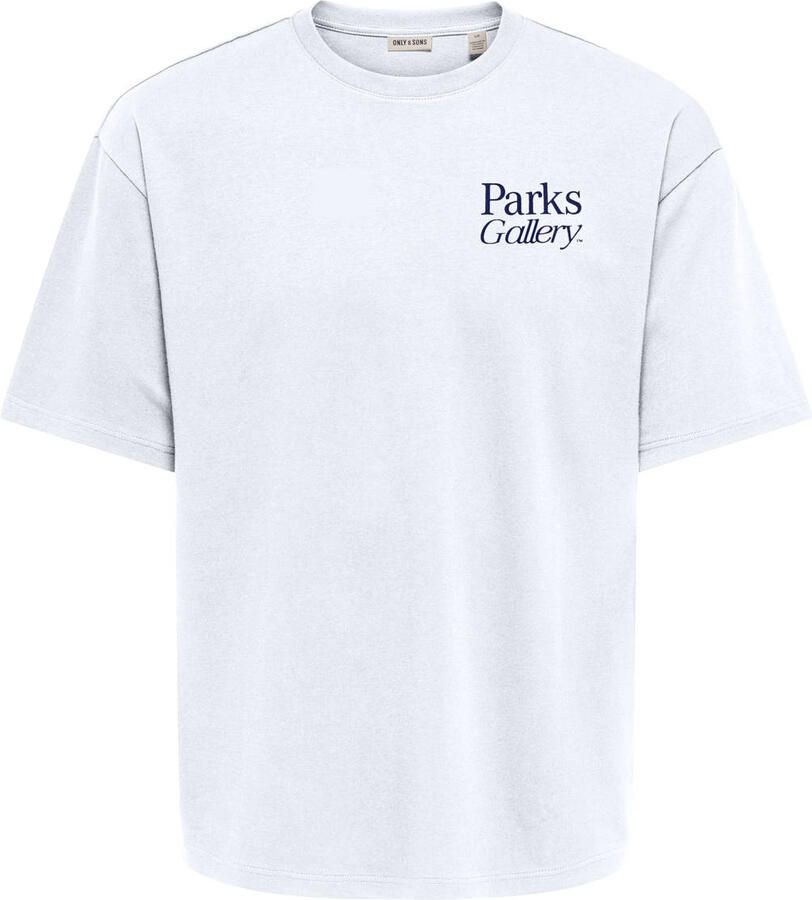 ONLY & SONS boxy T-shirt met backprint wit - Foto 2