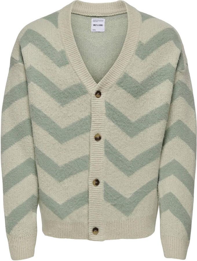 Only & Sons Gebreid jack met knoopsluiting model 'RONNIE'