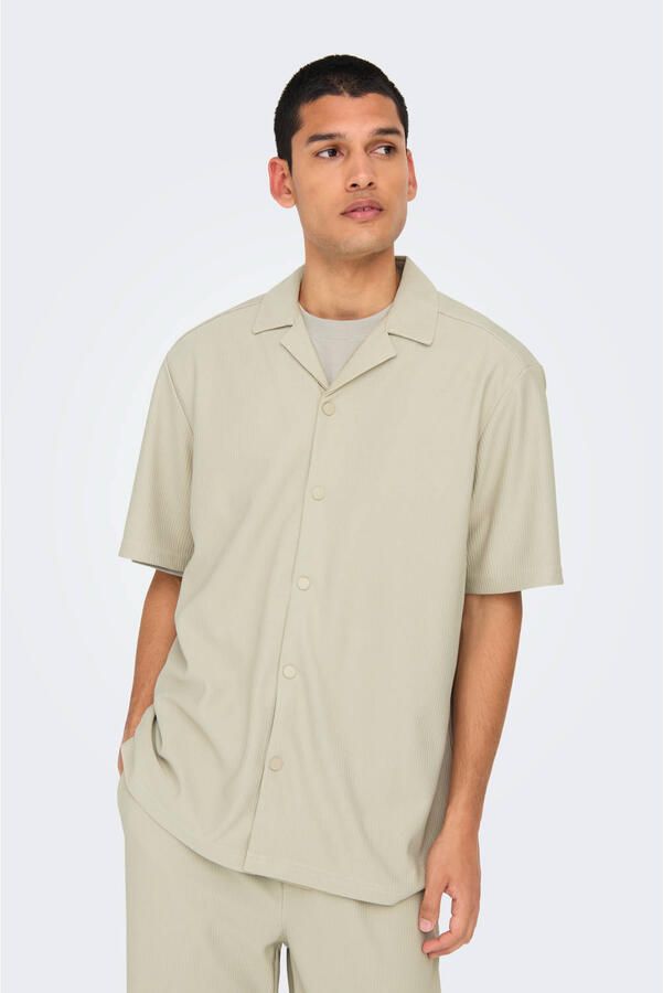 ONLY & SONS casual overhemd beige