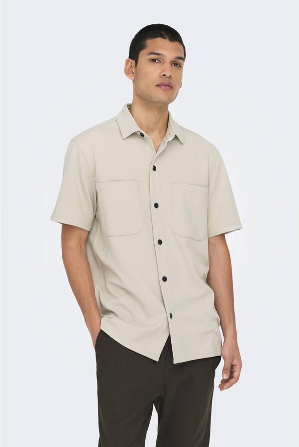 ONLY & SONS casual overhemd beige