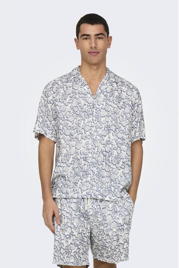 ONLY & SONS casual overhemd blauw - Foto 1