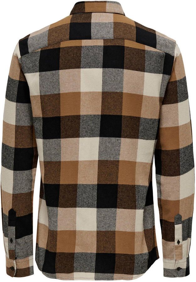 ONLY & SONS geruit slim fit overhemd ONSGUDMUND silver lining