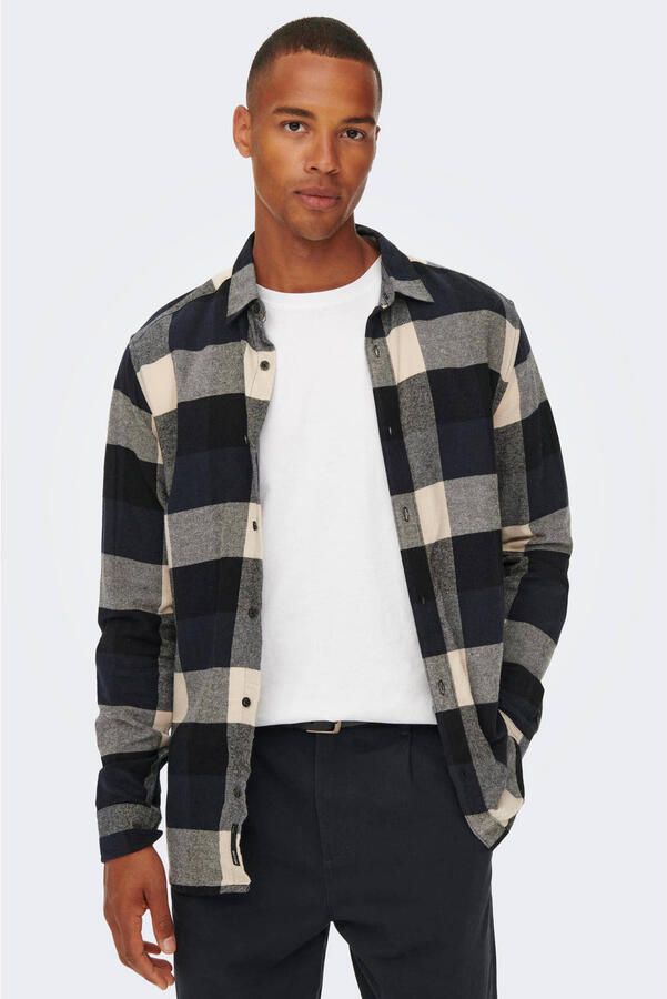Only & Sons Vrijetijdsoverhemd met ruitmotief model 'GUDMUND' - Foto 3