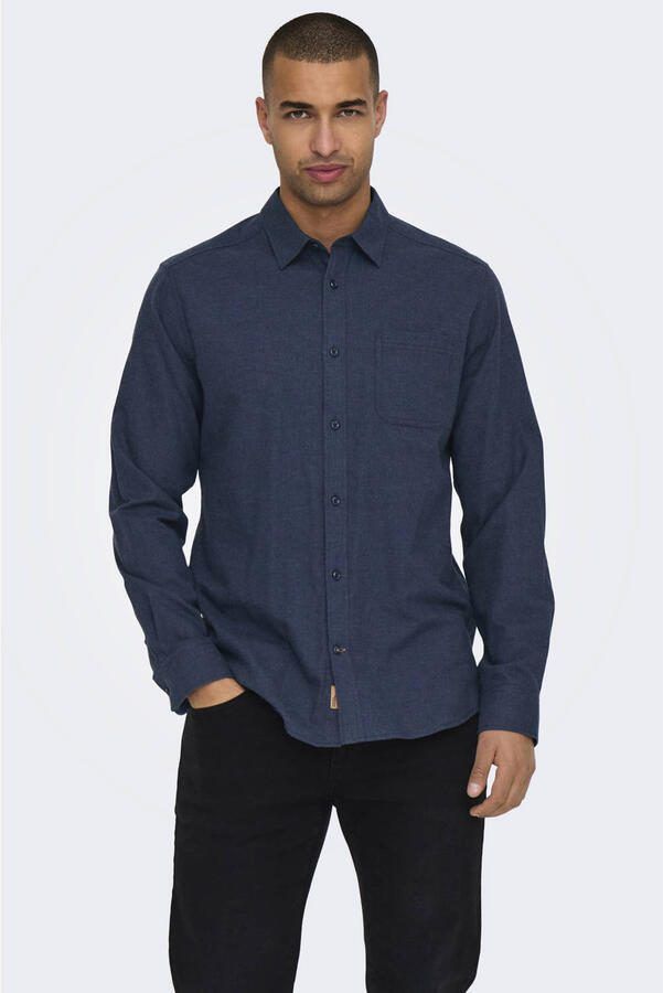 ONLY & SONS Overhemd met lange mouwen ONSROAD LIFE REG MELANGE LS SHIRT NOOS - Foto 4