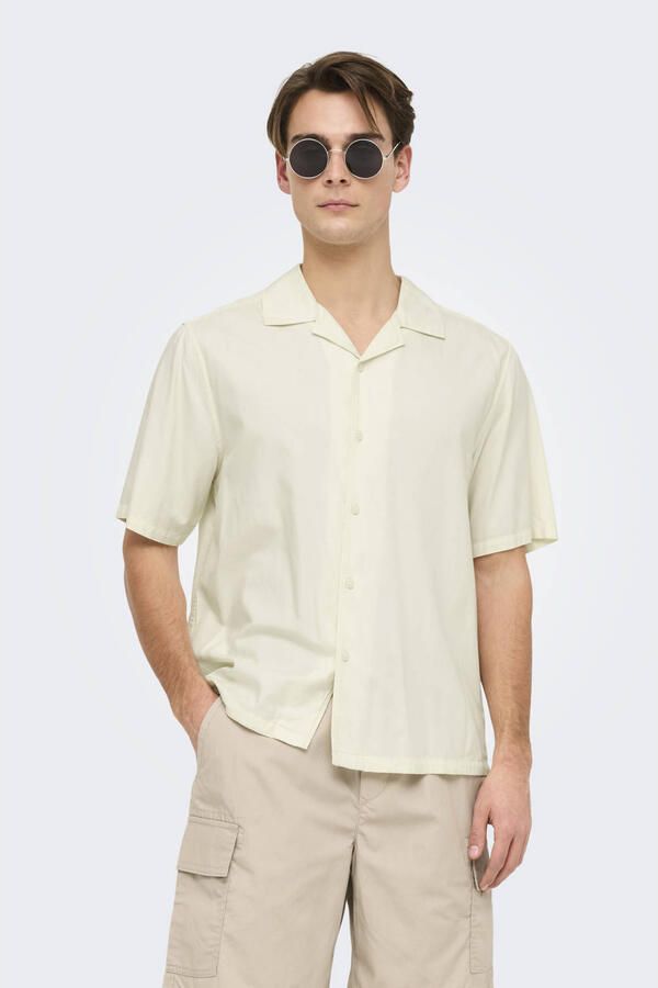 ONLY & SONS casual overhemd ecru