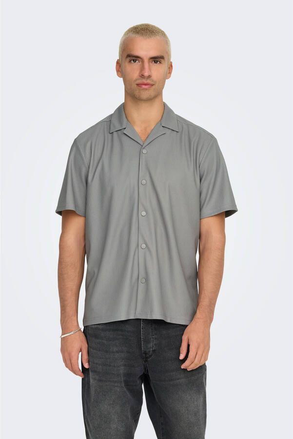 ONLY & SONS casual overhemd grijs