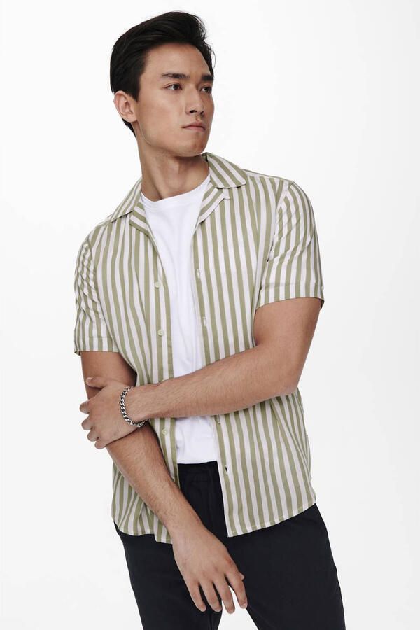 Only & Sons Vrijetijdsoverhemd van viscose met reverskraag model 'WAYNE' - Foto 2