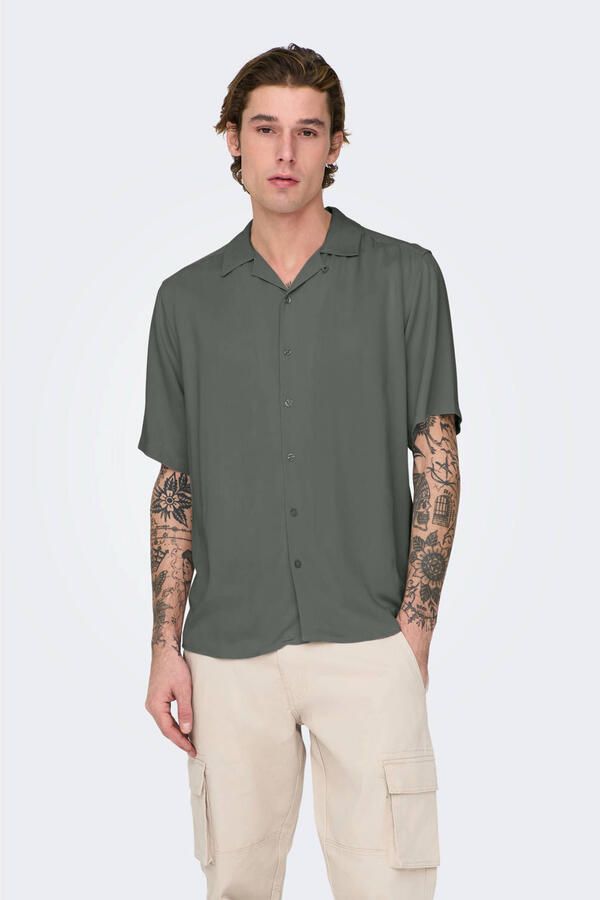 ONLY & SONS Overhemd met korte mouwen ONSDASH LIFE REG VISC RES SS SHIRT