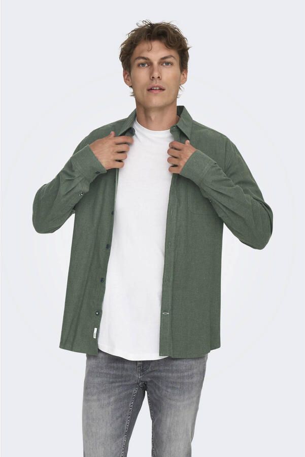 ONLY & SONS Overhemd met lange mouwen ONSROAD LIFE REG MELANGE LS SHIRT NOOS