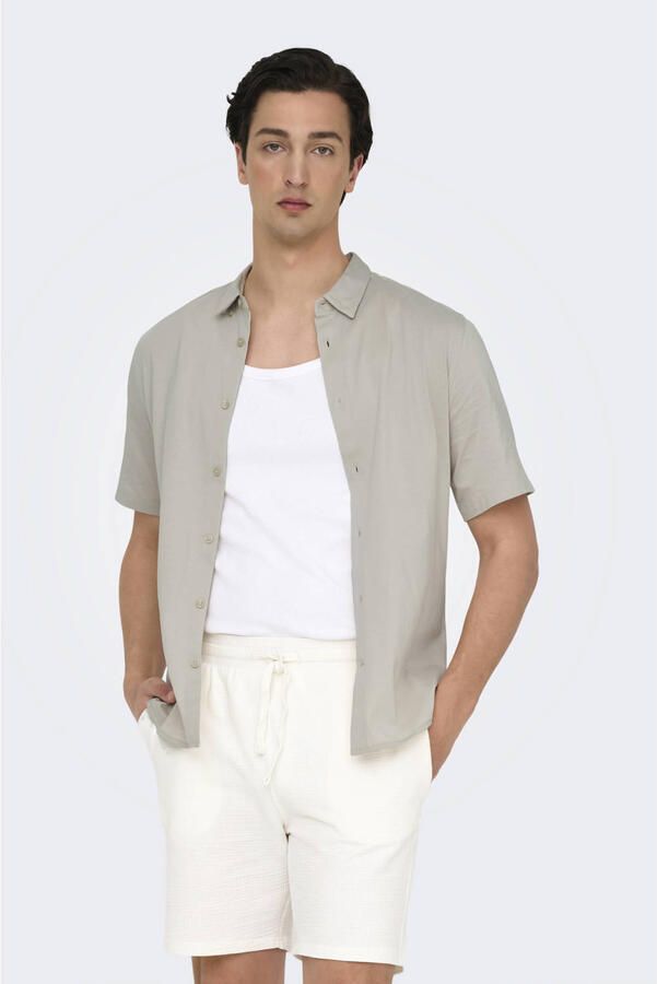 ONLY & SONS casual overhemd zand - Foto 1