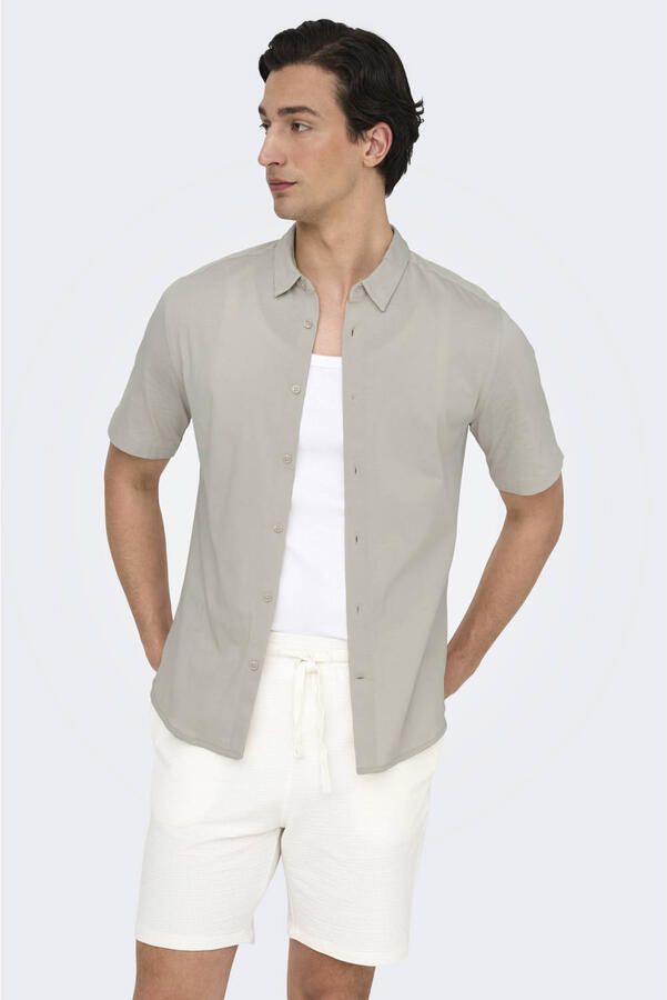 ONLY & SONS casual overhemd zand - Foto 2