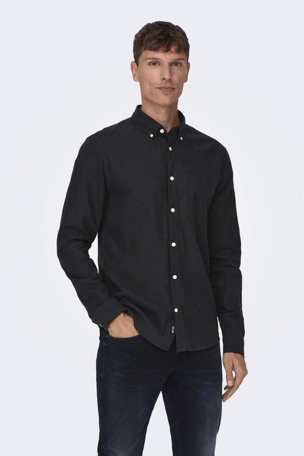 ONLY & SONS Overhemd met lange mouwen ONSGUDMUND SLIM 1-PKT SOLID SHIRT NOOS
