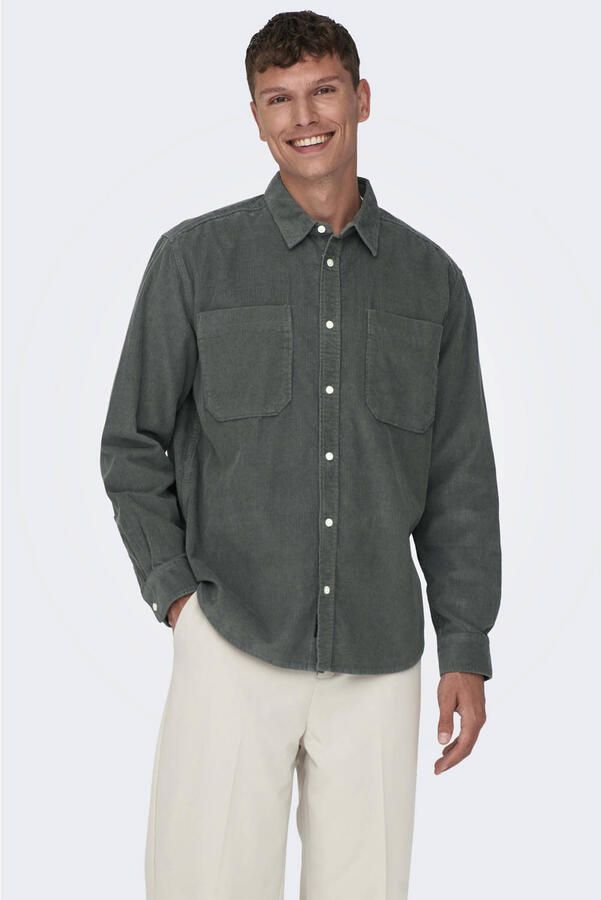 Only & Sons Relaxed fit vrijetijdsoverhemd met structuurmotief model 'ALP'