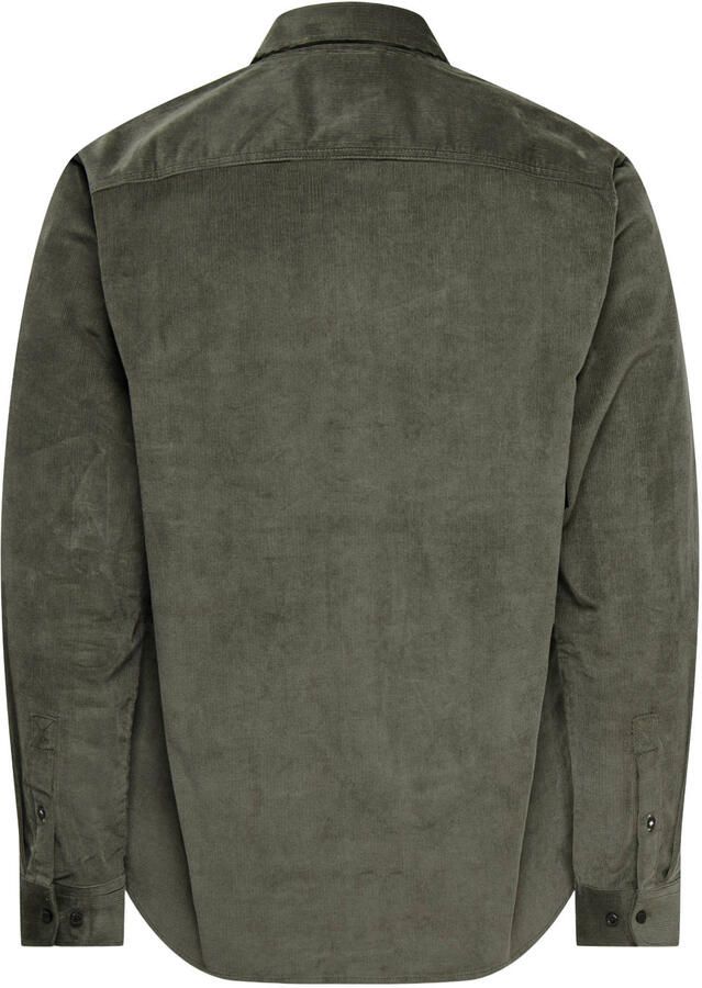 ONLY & SONS corduroy regular fit overhemd groen - Foto 2