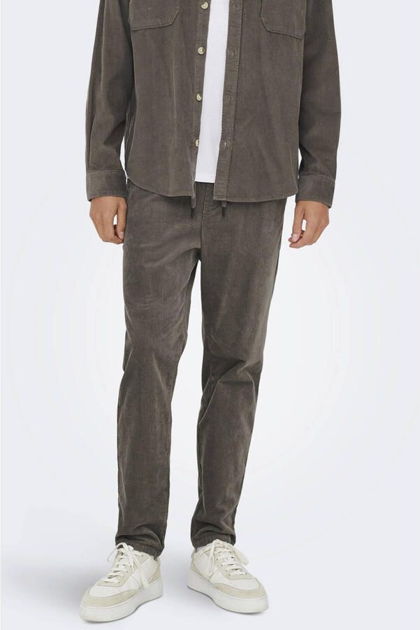 Only & Sons Tapered corduroy broek van katoenmix model 'LINUS'