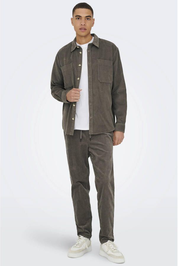 Only & Sons Tapered corduroy broek van katoenmix model 'LINUS' - Foto 3