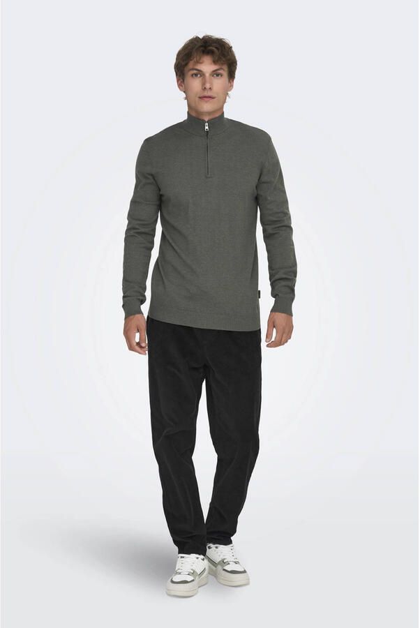 Only & Sons Tapered fit corduroy broek met elastische band model 'LINUS' - Foto 2