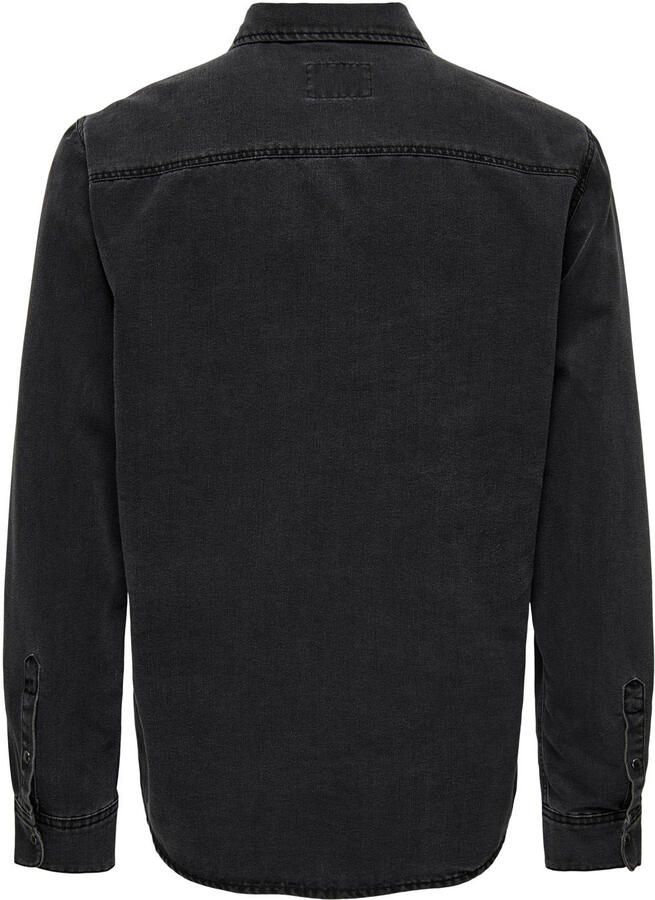 ONLY & SONS regular fit denim overhemd ONSBANE grijs
