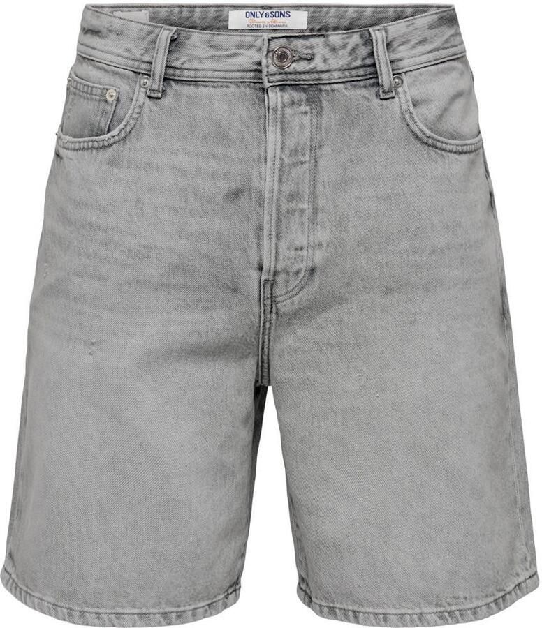 ONLY & SONS denim loose short ONSFADE grijs
