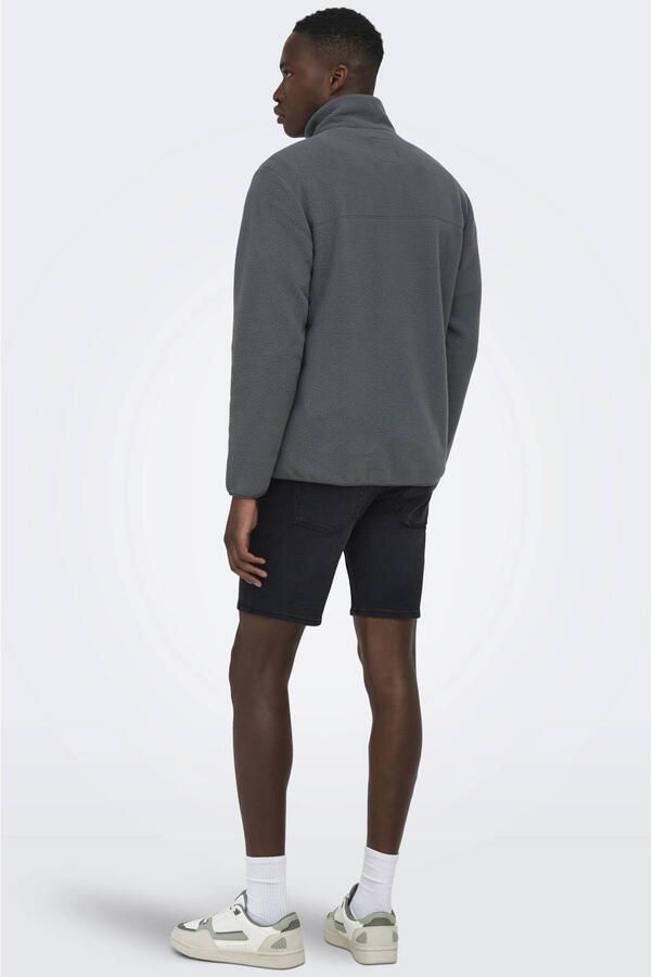 ONLY & SONS fleece tussenjas grijs - Foto 2