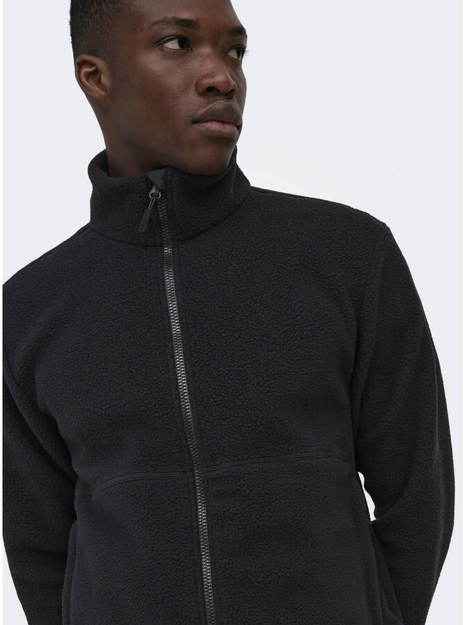 ONLY & SONS fleece tussenjas zwart - Foto 2