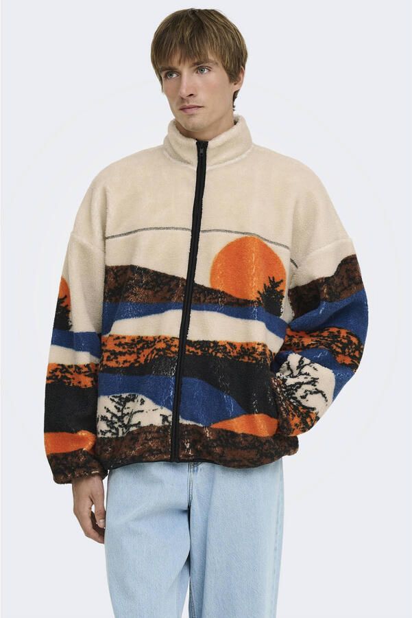 ONLY & SONS fleecevest met print moonbeam