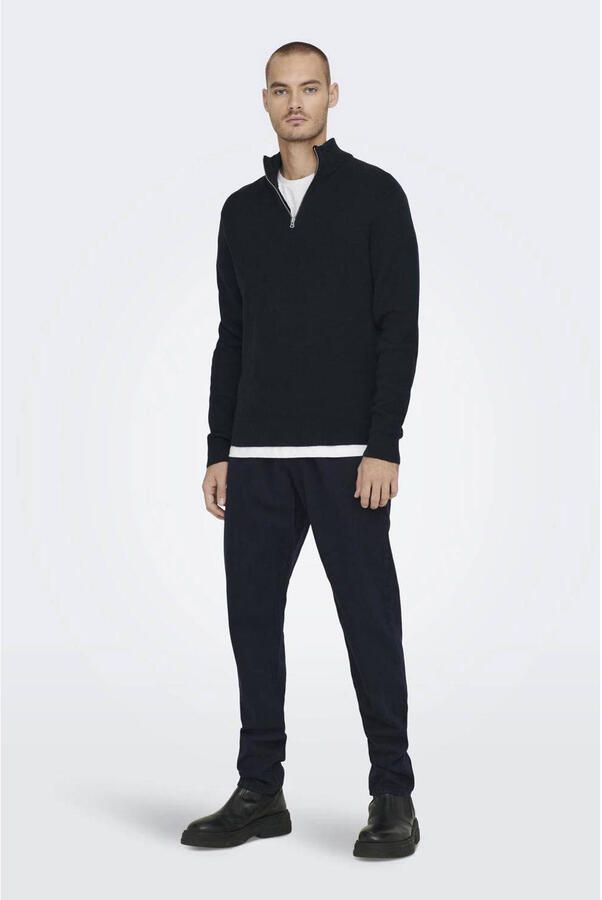 Only & Sons Regular fit gebreide pullover met opstaande kraag model 'PHIL'