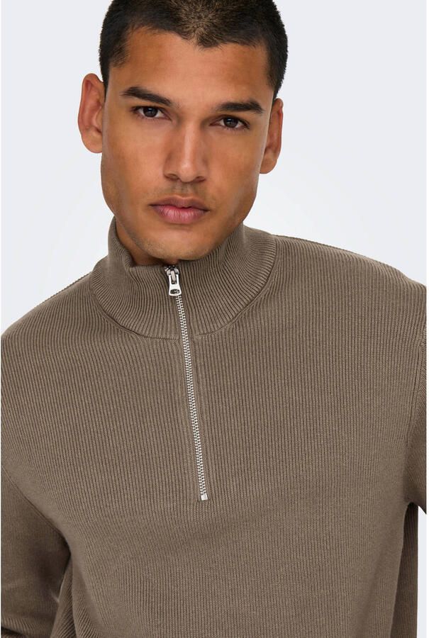 Only & Sons Regular fit gebreide pullover met opstaande kraag model 'PHIL' - Foto 1