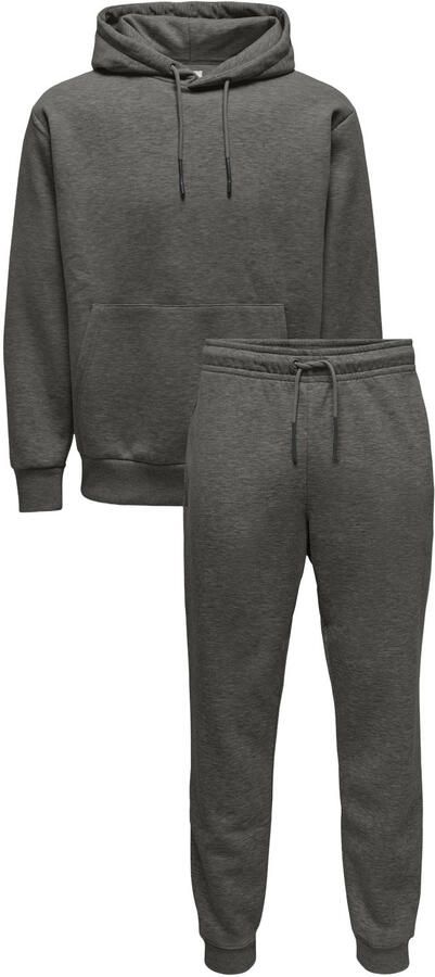 ONLY & SONS gemêleerd joggingpak grijs