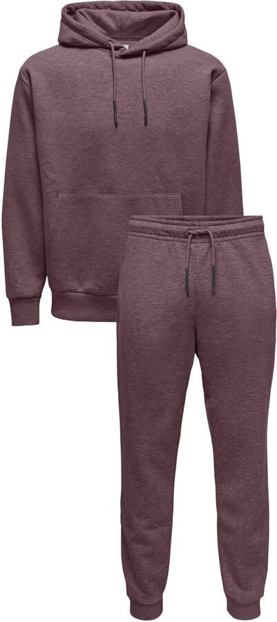ONLY & SONS gemêleerd joggingpak paars