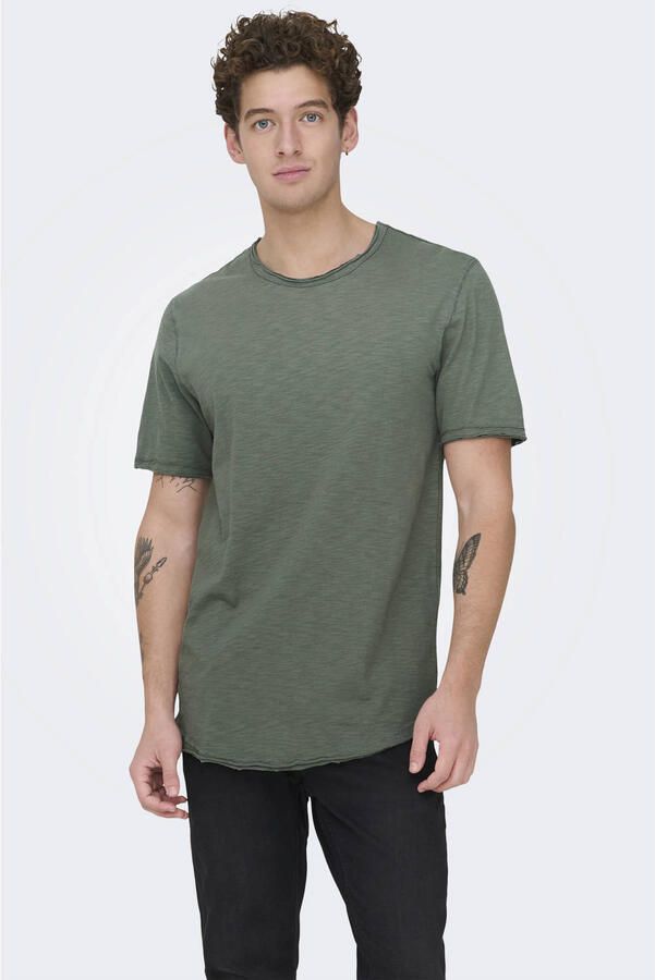 ONLY & SONS gemeleerd regular fit T-shirt ONSBENNE LIFE LONGY castor gray - Foto 2