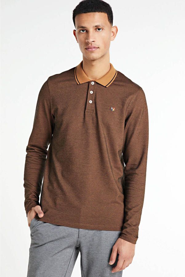 ONLY & SONS gemêleerde slim fit chino ONSMARK grijs melange