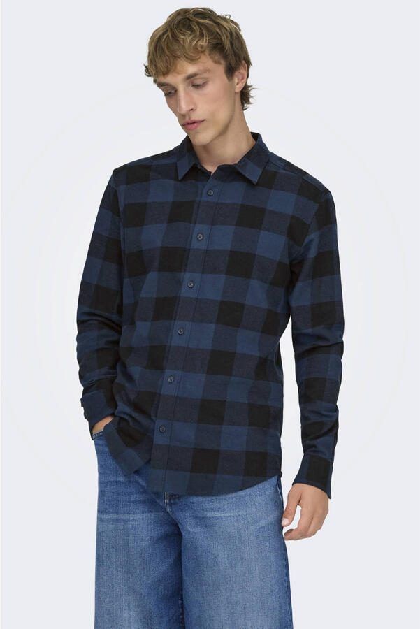 Only & Sons Regular fit vrijetijdsoverhemd met kentkraag model 'GUDMUND' - Foto 4