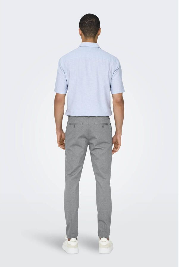 Only & Sons Slim fit stoffen broek met glencheck-motief model 'MARK'