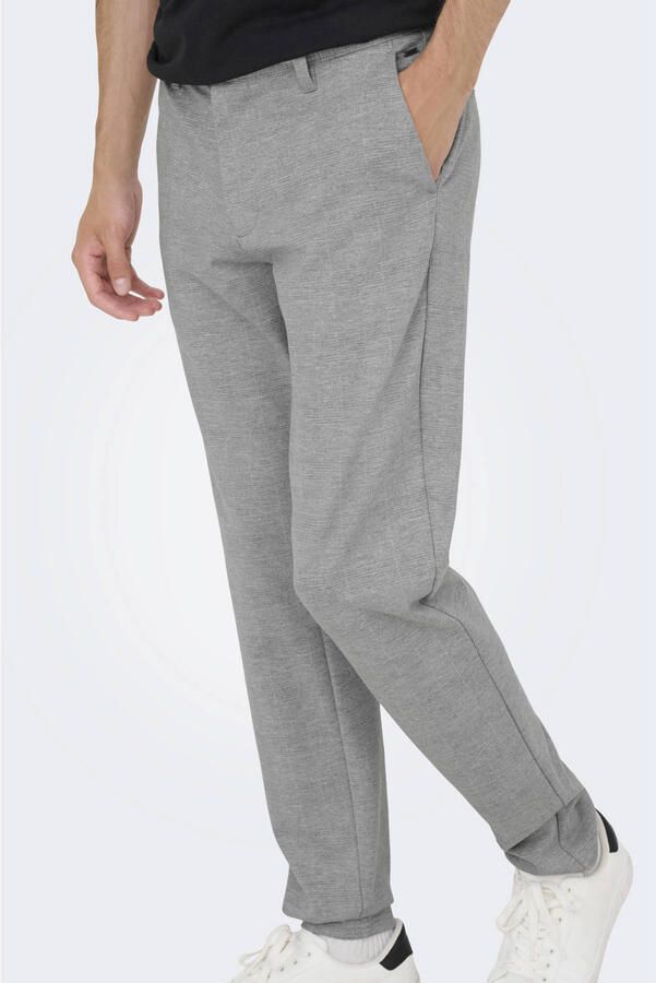 ONLY & SONS geruite slim fit pantalon ONSMARK glacier gray
