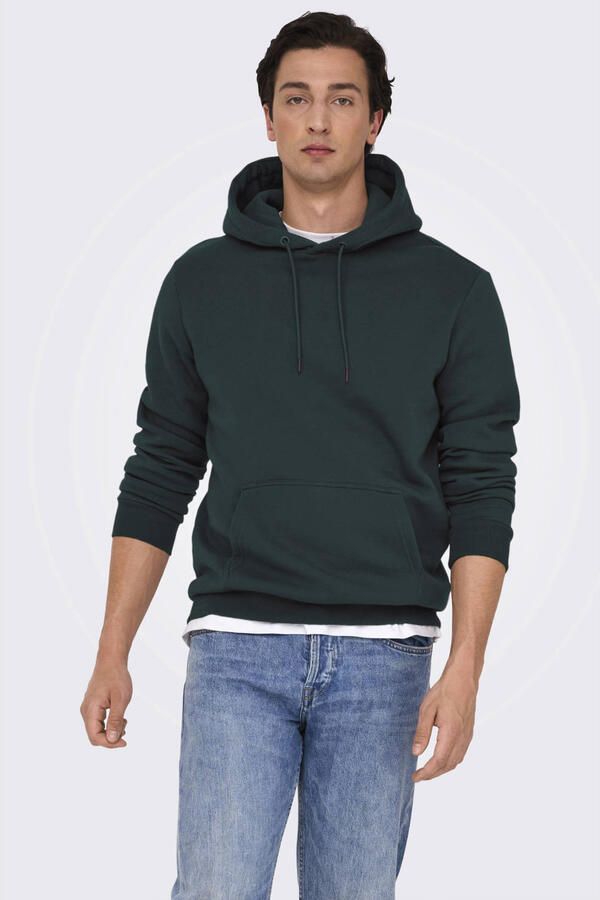 ONLY & SONS hoodie donkergroen